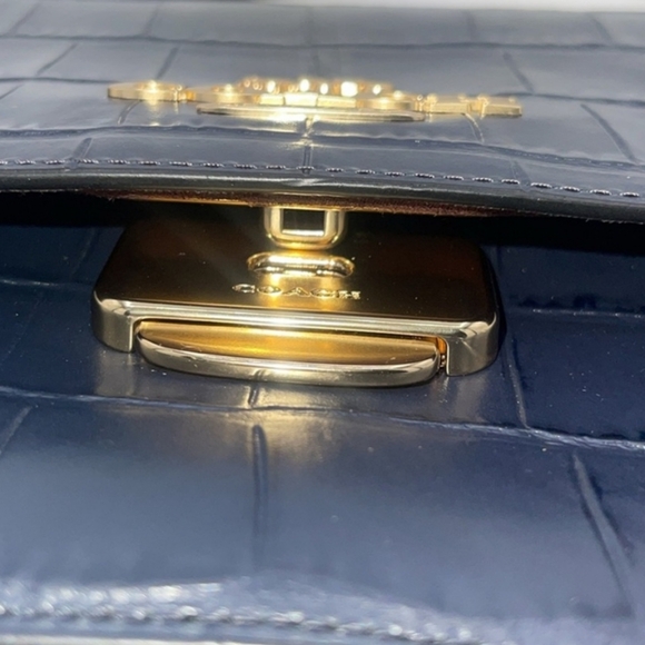 Coach Croc Embossed Brynn Crossbody Navy Style C5631 - Picture 15 of 15